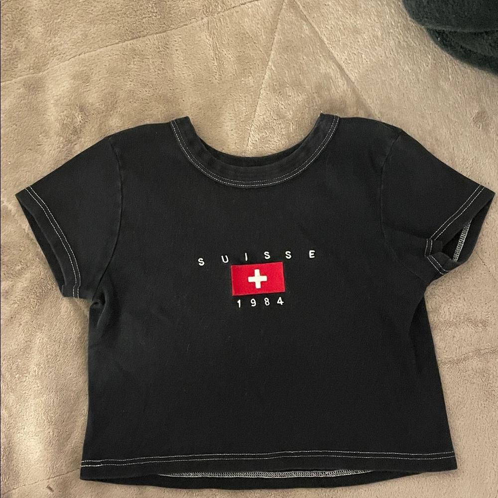 Black Suisse Brandy Melville T-Shirt